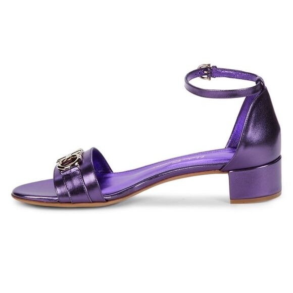 Salvatore Ferragamo Como 30 Metallic leather Sandals - Picture 3 of 9